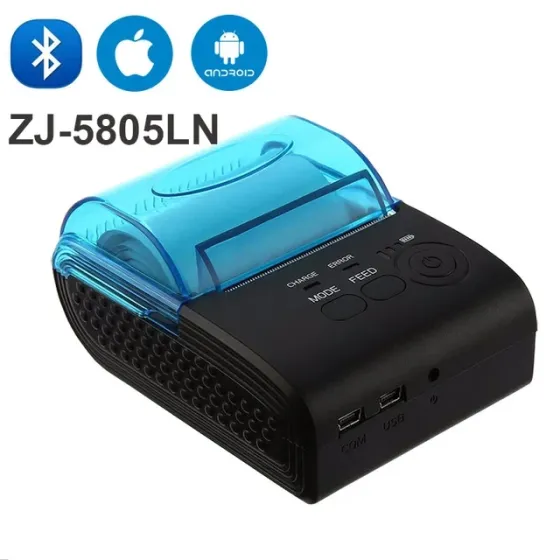 Чековый принтер 58 мм 5805DD, мобильный POS термопринтер Bluetooth 4.0 с аккумулятором Киев
