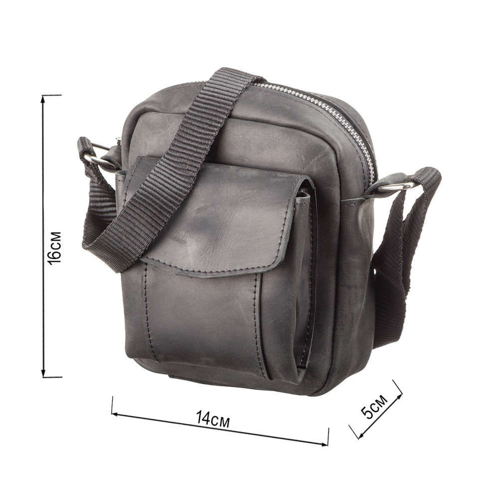 Сумка из винтажной кожи Черная (SHVIGEL) Киев - изображение 1