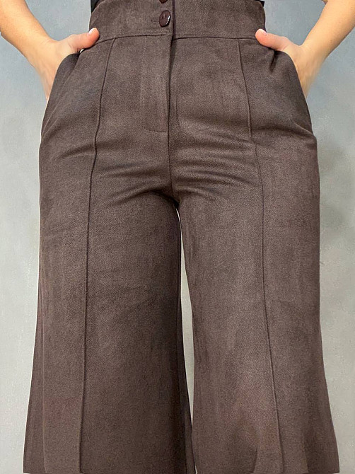 Брюки жіночі Gritana 234 палаццо під замшу коричневі, коричневий, XL Київ - фото 12