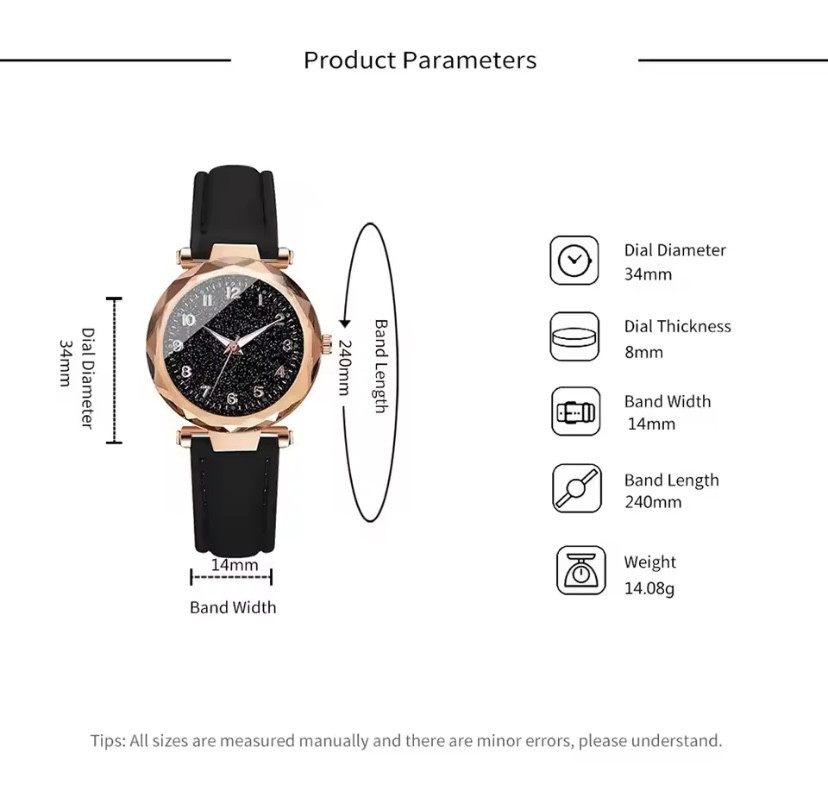Подарочный набор для женщин 1 наручные часы с 4 оригинальными браслетами без подарочной коробки черный Киев - изображение 6