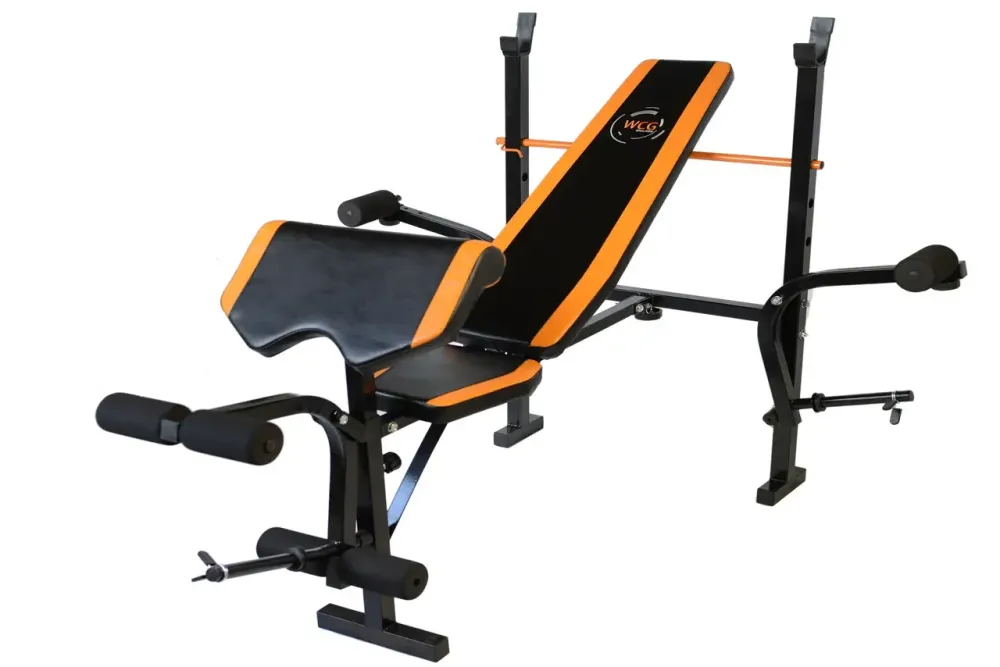 Лавка для жиму з тренажерами + 3 грифа + блінами 50 кг Гантелі, гирі, штанги та диски комплект Київ - фото 3