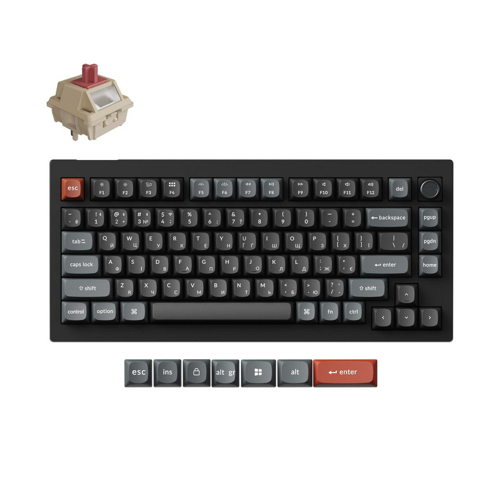 Клавіатура бездротова Keychron V1 Ultra Keychron Red Switch Black RGB (V1U-D1-UA) ( 24381 ) Харьков - изображение 7
