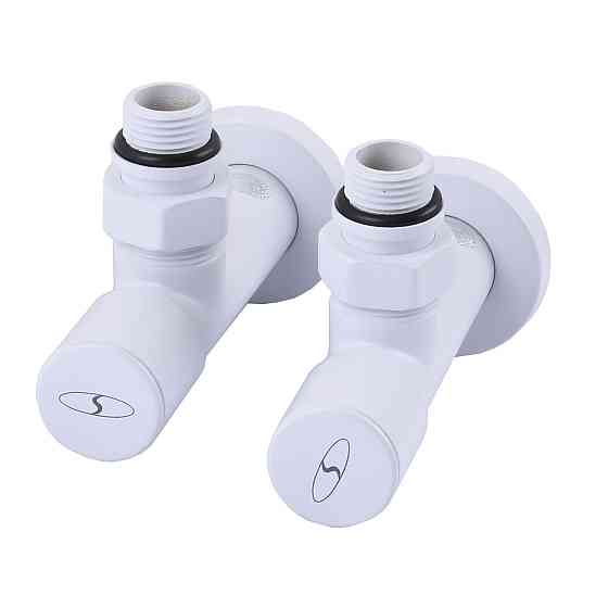 !Набір Кран вентильний кутовий з американкою SOLOMON LUX 1/2″ WHITE 7777 (1уп.) Тернопіль