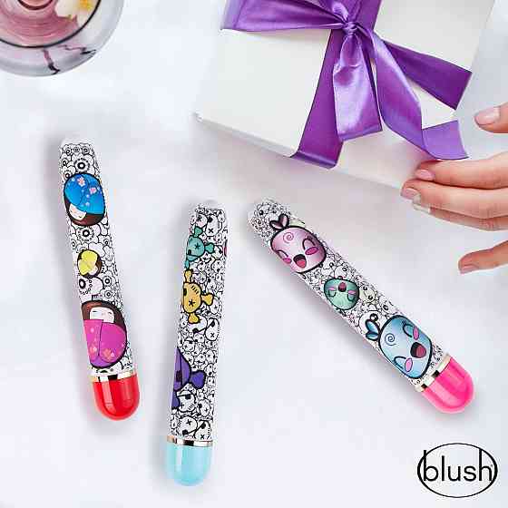 Вибромассажер ,,Дамский пальчик,, с ярким принтом Blush The Collection Play Naughty голубой Sex Aura Киев