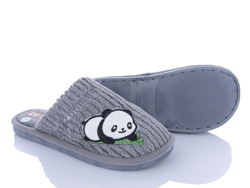 Тапочки закрытые женские с Пандой мягкие теплые сер 40/41 Одесса - изображение 1