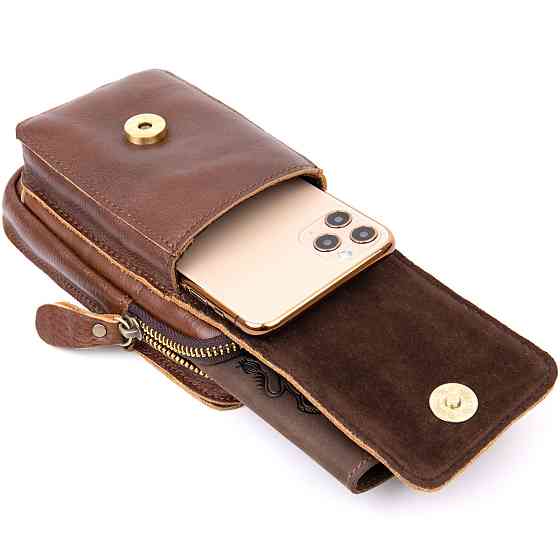 Барсетка поясная мужская Vintage 20417 Коричневая Киев