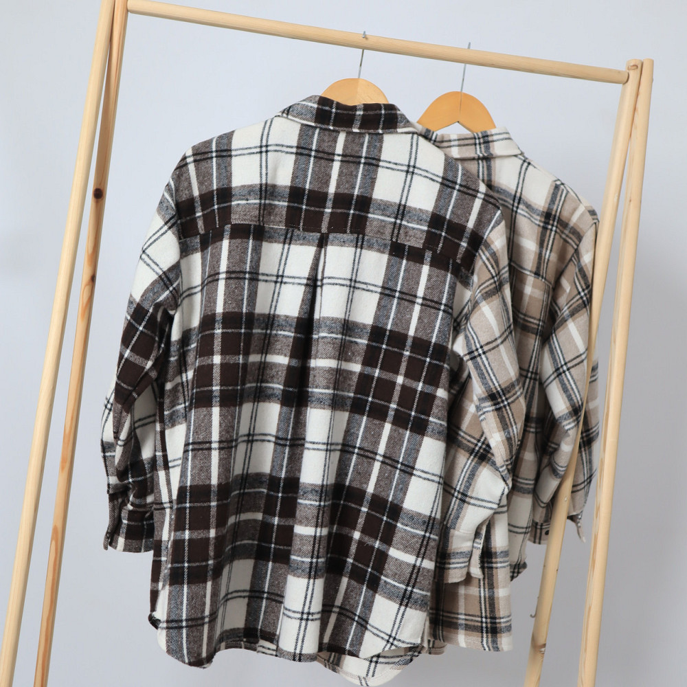 Детская теплая рубашка унисекс в бежевую клетку (цена указана за 1шт) 128-134 Каменец-Подольский - изображение 6