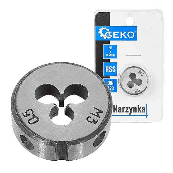 Плашка ручна "GeKo" HSS, DIN223,  M3 х 0,5 Стрий