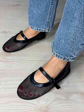 Балетки жіночі Meideli 300-10 Mary Jane сітка з ремінцем чорні, 36, 23 см Київ