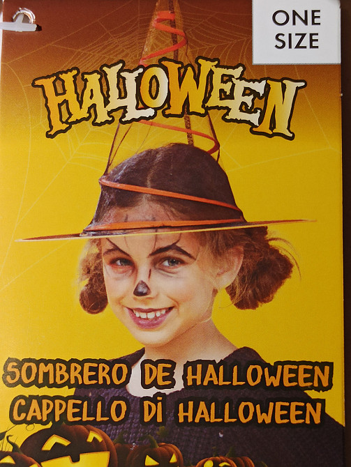 Дитячий капелюх на спіралі прозорий для Хелловіна one size помаранчевий Київ - фото 1