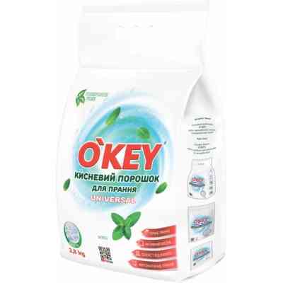 Стиральный порошок O'KEY Universal Кислородный Мята 2.8 кг (4820049384833) Винница
