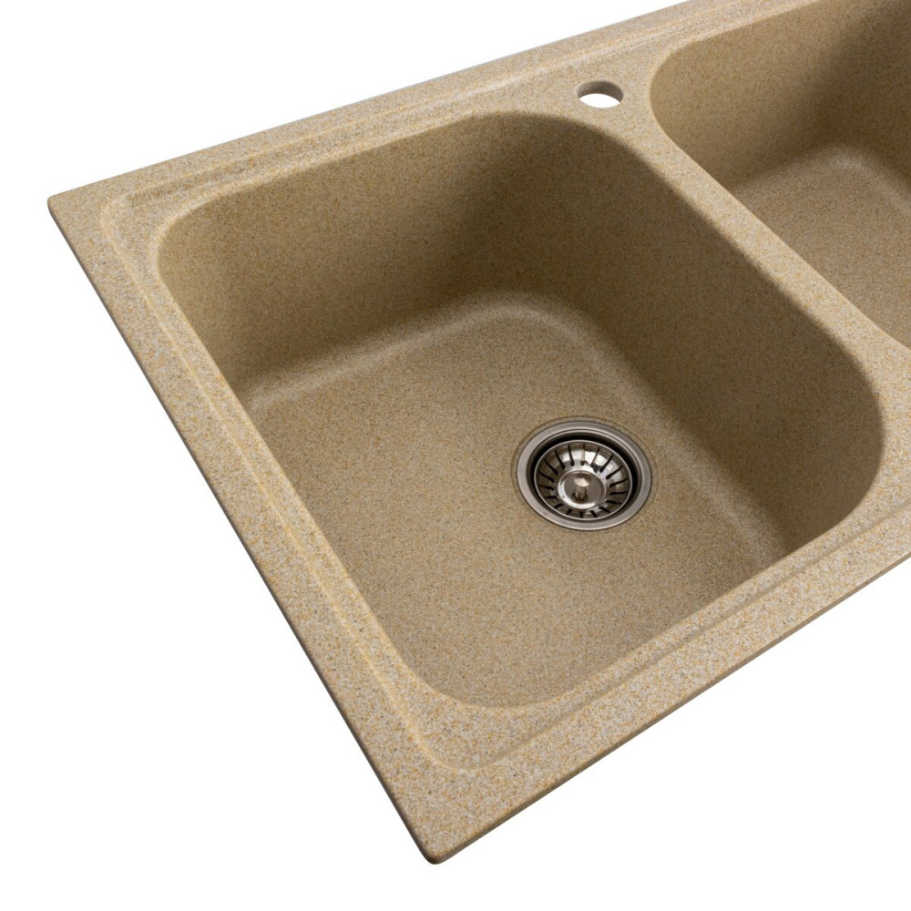PLATINUM Гранітна мийка для кухні Platinum 7950 Equatoria матовий Бежевий Київ - фото 4