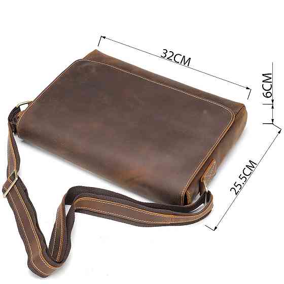 Сумка чоловіча crazy horse Vintage 14780 Коричнева Київ