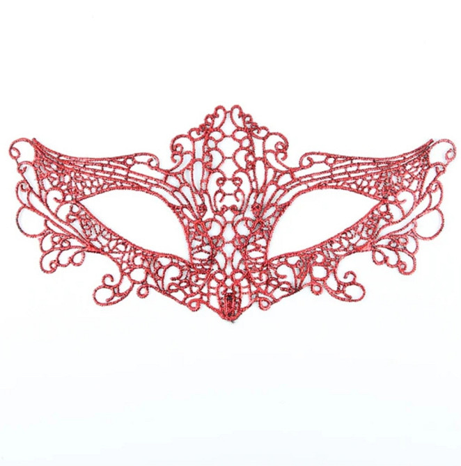Маска на лицо венецианская 22 на 11 см красный Киев - изображение 1