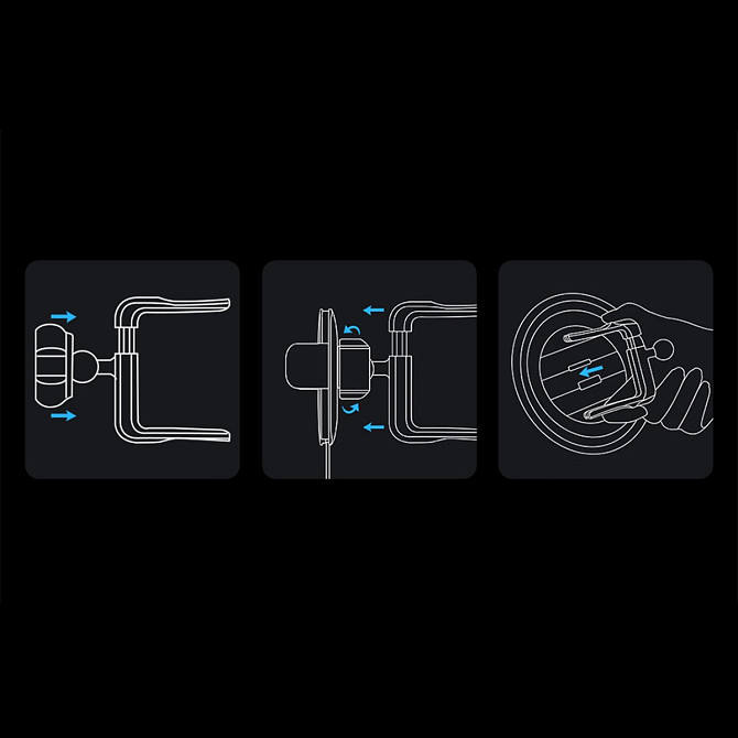 Автотримач для телефону Baseus Metal Age II Gravity Car Mount (Round Air Outlet Version) SUJS030001 (Чорний) Миколаїв - фото 9