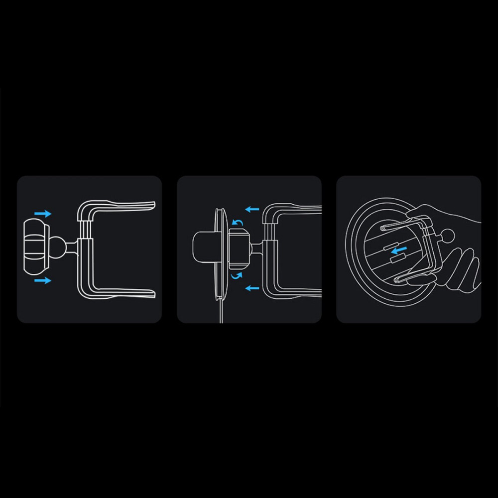 Автотримач для телефону Baseus Metal Age II Gravity Car Mount (Round Air Outlet Version) SUJS030001 (Чорний) Николаев - изображение 9