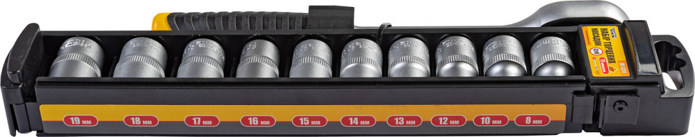 Набір насадок торцевих MASTERTOOL CRV 1/2" 8-19 мм тріскачка 72Т 11 шт 78-1311 Рівне - фото 2