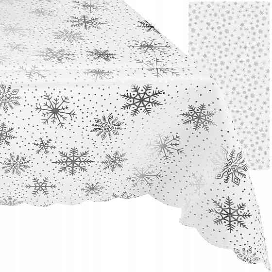 Рождественская скатерть со снежинками для стола 220х140 см Ruhhy (22791) Нововолынск