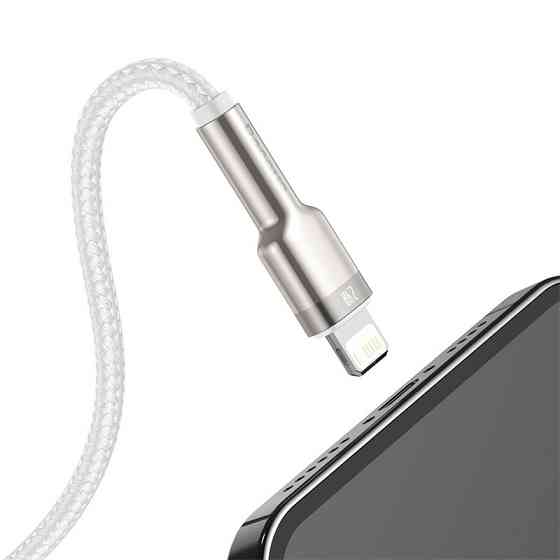 Кабель Baseus Cafule Series Metal Data Cable USB to IP 2.4A 2m White Одеса