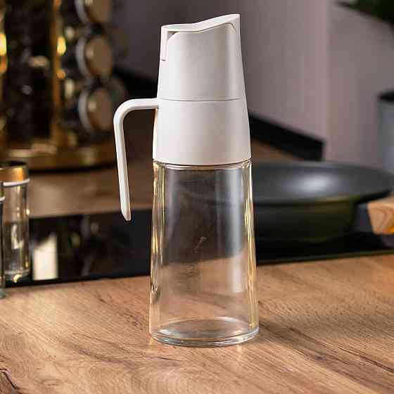 Пляшка дозатор для олії та оцту 600 мл з носиком бежева HP16294 Коломия