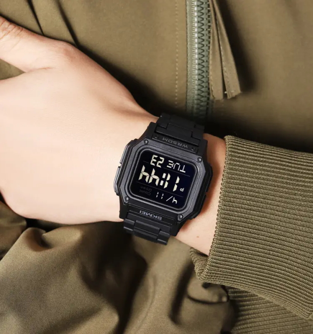 Часы мужские спортивные наручные Skmei 2264 Черный с черным экраном Винница - изображение 5