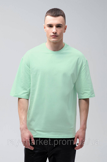 Набір футболок оверсайз чоловічих 3 шт "U0104-Cream-Green-Lilac" L/XL Київ - фото 3