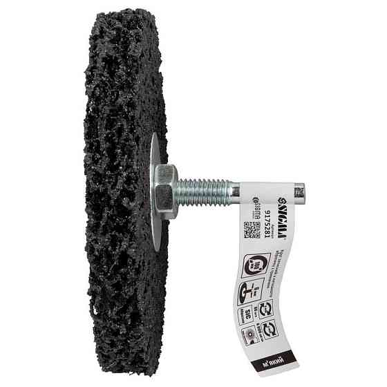 Коло зачистне з нетканого абразиву (корал) Ø100мм з тримачем чорний м'який SIGMA (9175281) Рівне