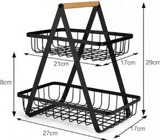 Двухъярусный металлический фруктовник с ручкой Разборная корзина для фруктов. Харьков