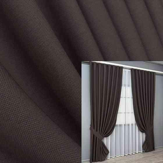 Комплект готовых штор VR-Textil Рогожка TERRA LUXE № 2066ш Венге 150х270 см 2 шт (33-1294) Киев