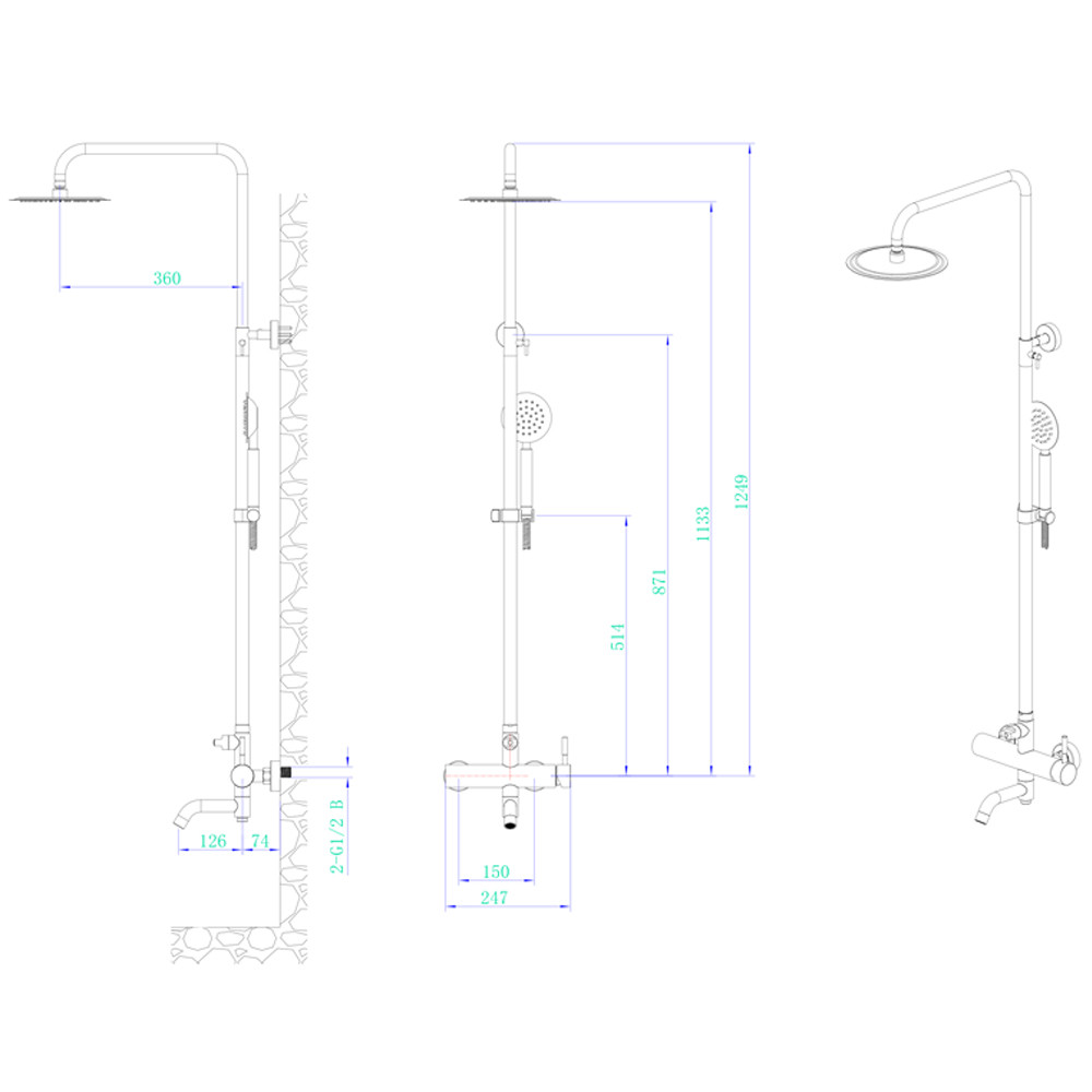 AQUATICA Душевая система s22 с картриджным смесителем SS AQUATICA (9722401) Киев - изображение 4