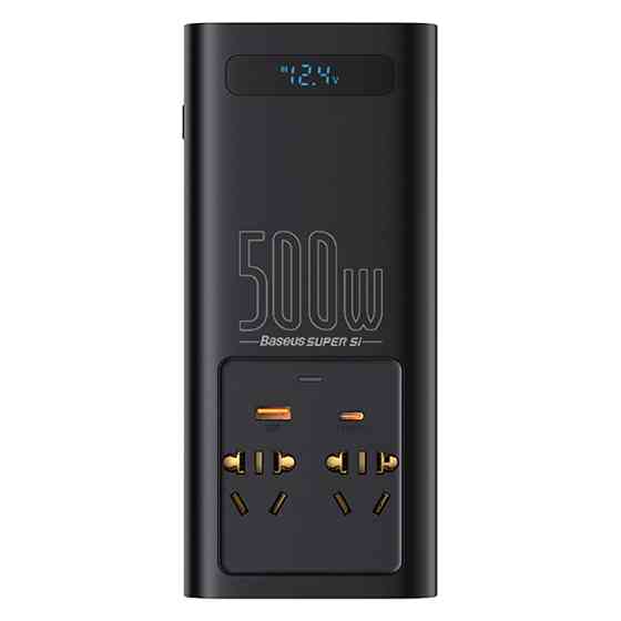 Автомобільний інвертор Baseus In-Car Inverter 500W 220V CN EU CGNB000101 (Чорний) Миколаїв