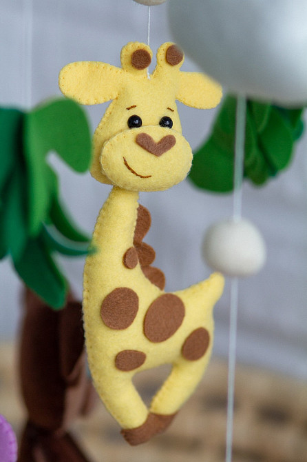 Дитячий музичний мобіль на ліжечко для немовлят WooolyWool «Африка» з 35 мелодіями Київ - фото 8