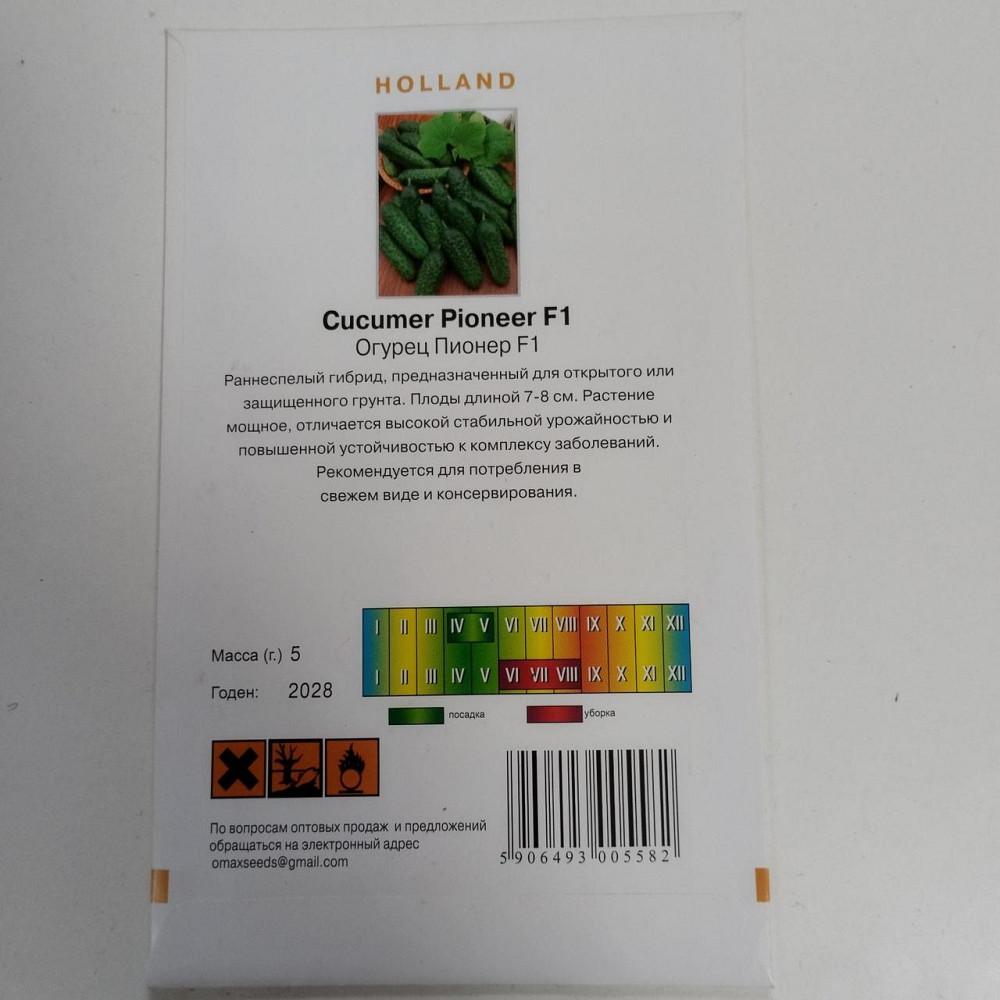 Огірок "Піонер F1" Голландія 5 гр Харків - фото 2