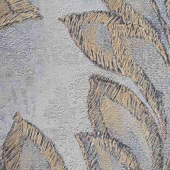 Шпалери метрові вінілові на флізелін 24 Carati Cristiana Masi листя великі сині з золотом на блакитному Київ