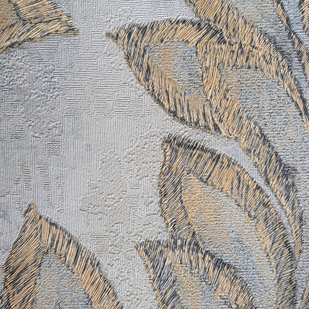 Шпалери метрові вінілові на флізелін 24 Carati Cristiana Masi листя великі сині з золотом на блакитному Київ - фото 3