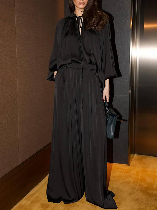 Женский стильный элегантный шелковый костюм армани Черный, 46/48 Одесса - изображение 1