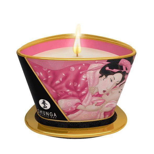 Массажная свеча Shunga Massage Candle – Rose Petals (170 мл) с афродизиаками Sex Aura Киев - изображение 1