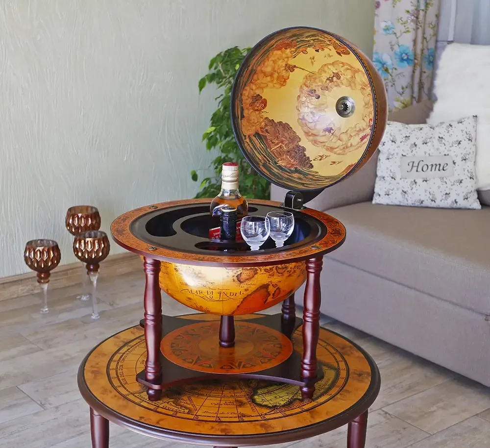 Глобус настольный бар на 4 ножках Древняя карта коричневый сфера 33 см Гранд Презент mastersem Киев - изображение 1