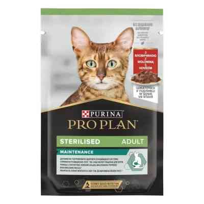 Влажный корм для кошек Purina Pro Plan Sterilised Nutrisavour. С говядиной 85 г (7613036092883) Винница