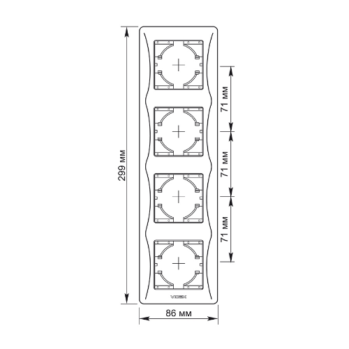 BINERA білий Рамка вертикальна 4-а Videx Житомир - изображение 3