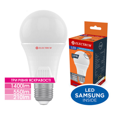 Лампочка Electrum A65 15W PA LS-33DS Elegant E27 4000K DIM 3 рівня (A-LS-1941) Винница - изображение 1