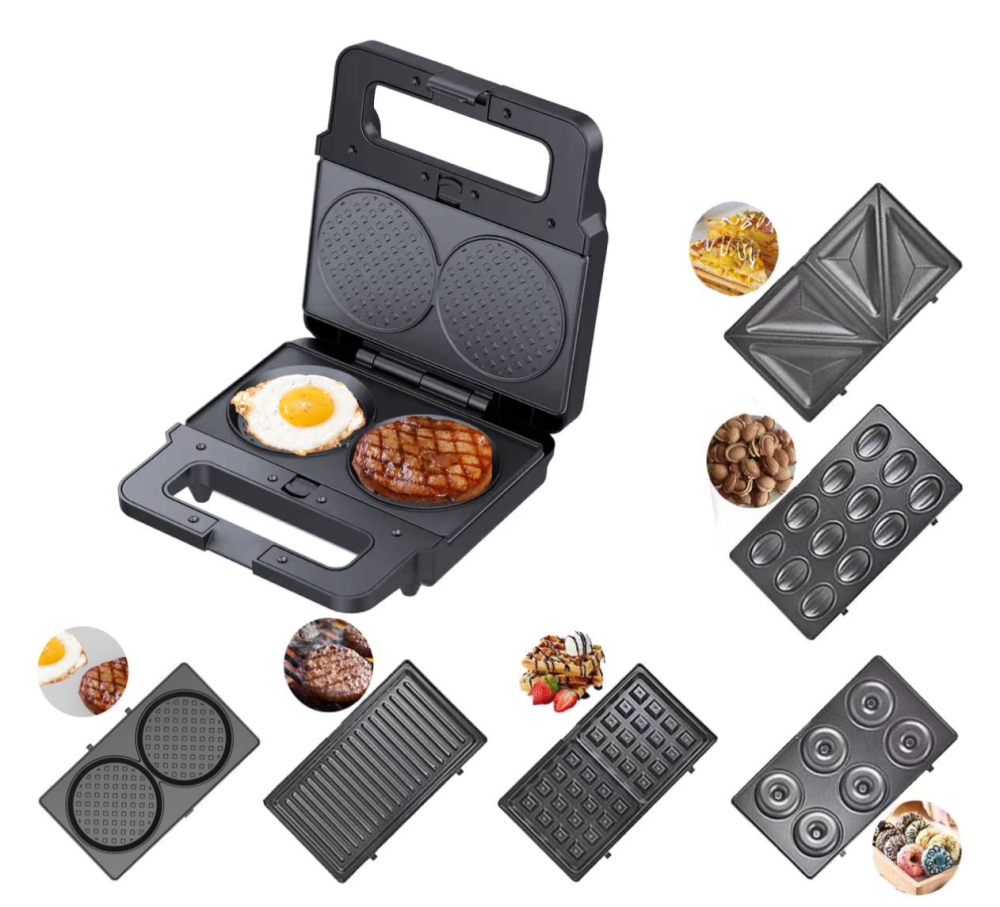 Вафельница 6в1 Zepline ZP-812, 2200 Вт, мультимейкер со съемными формами для вафель, пончиков, сэндвичей, гриля Одесса - изображение 3