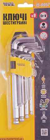 MASTERTOOL Ключі шестигранні з кулькою MASTERTOOL Long Arm CrV 1,5-10 мм 74-172 мм набір 9 шт 7 Коломия