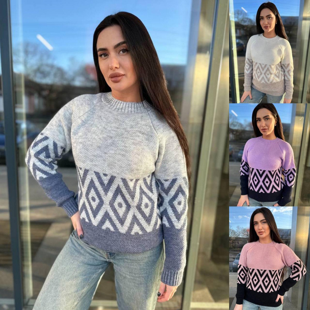 Жіночий модний светр орнамент 42-56р Київ - фото 2