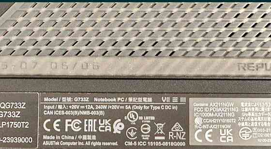 Ноутбук ASUS ROG G733Z 2.5K i9-12900h. 16Gb. DDR5 / 1TB. / RTX 3060 Ігровий. Київ