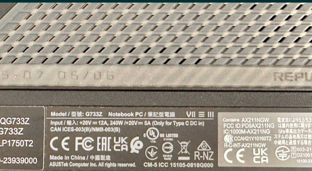 Ноутбук ASUS ROG G733Z 2.5K i9-12900h. 16Gb. DDR5 / 1TB. / RTX 3060 Ігровий. Київ - фото 6