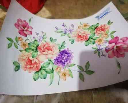 Наклейка на мебель с цветочным принтом 20 на 30 см разноцветный Киев