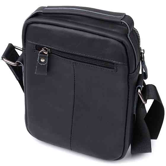 Ділова чоловіча сумка з натуральної шкіри Vintage 23036 Чорний Київ