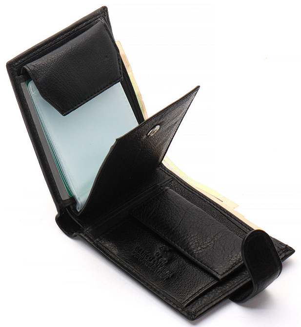 Черное мужское портмоне из натуральной кожи с визитницей Marco Coverna MC-2057-1 Каменское - изображение 6