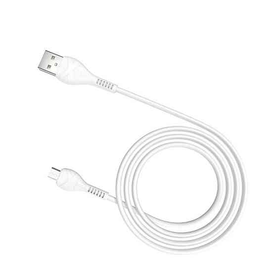 Кабель HOCO X37 USB - Micro 2.4A, 1m, PVC, PVC конектори, колір білий 6931474710505 Одеса